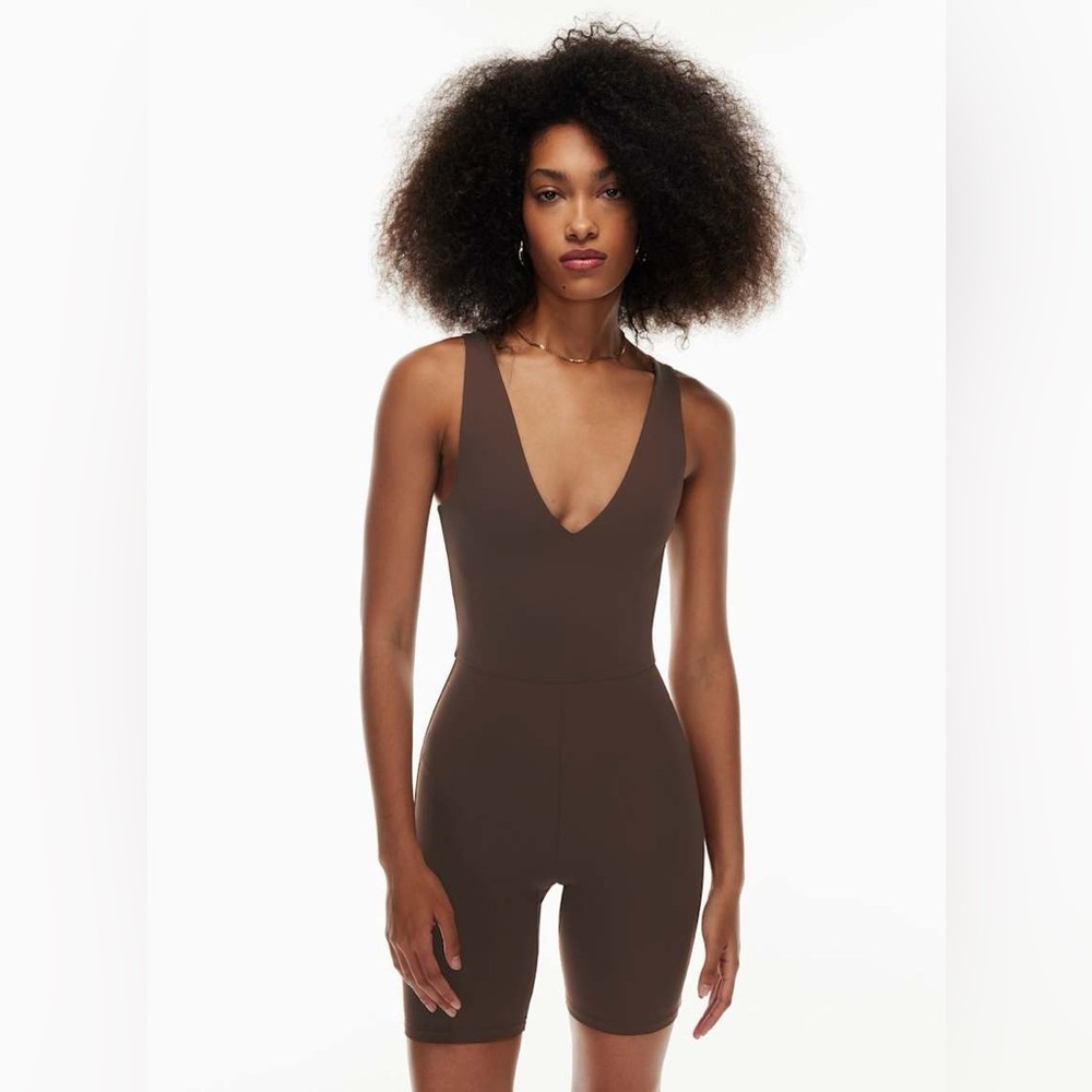 Aritzia Babaton Brown Sculpt Bodysuit Romper Size S